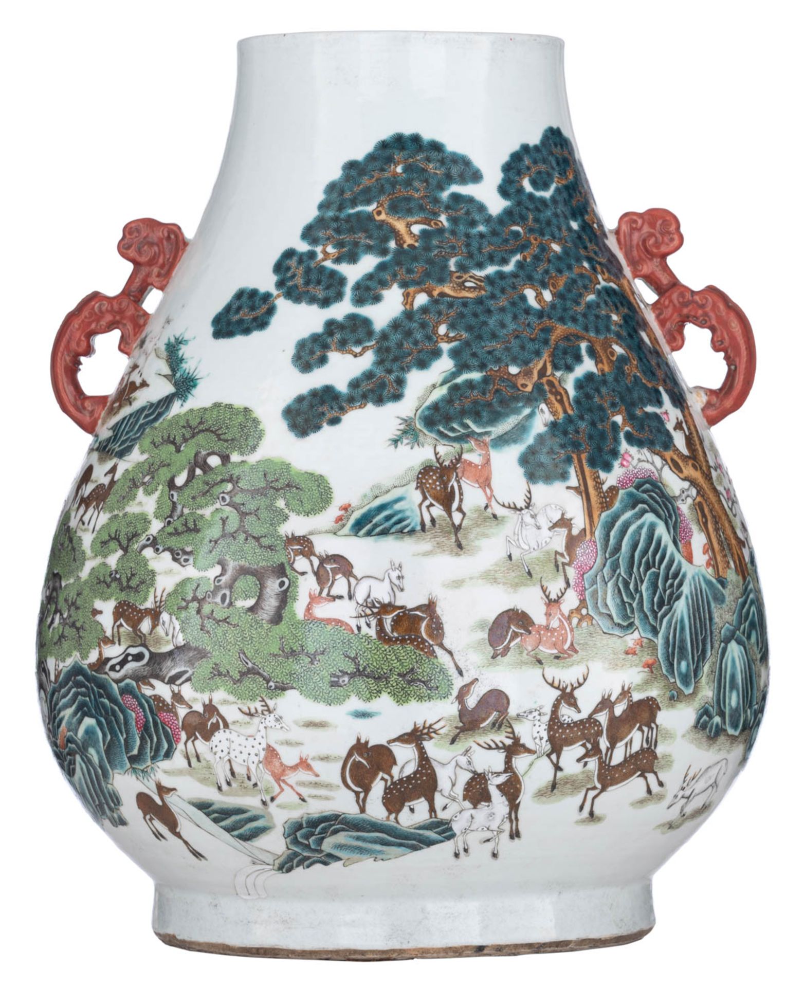 A Chinese yangcai hu vase