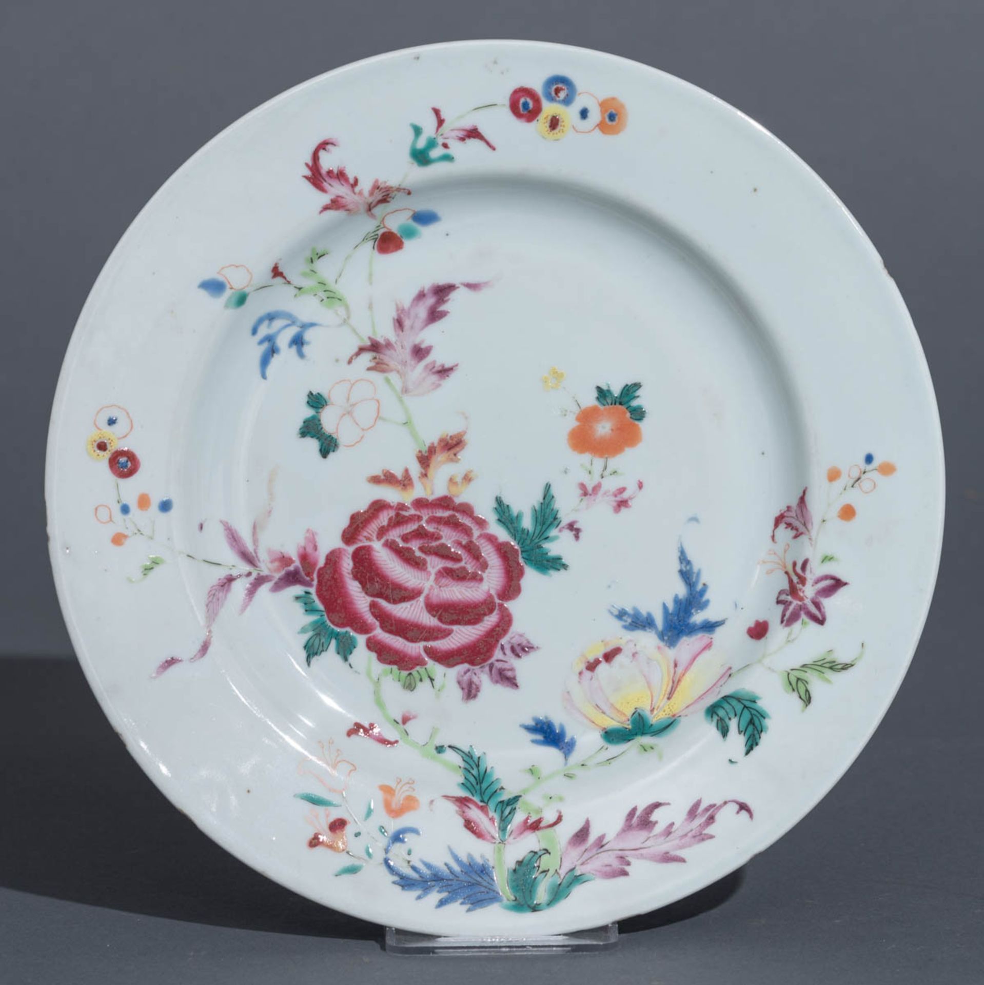 A Chinese blue and white and gilt floral decorated plate and a ditto bowl and cover; added eight dit - Image 18 of 29