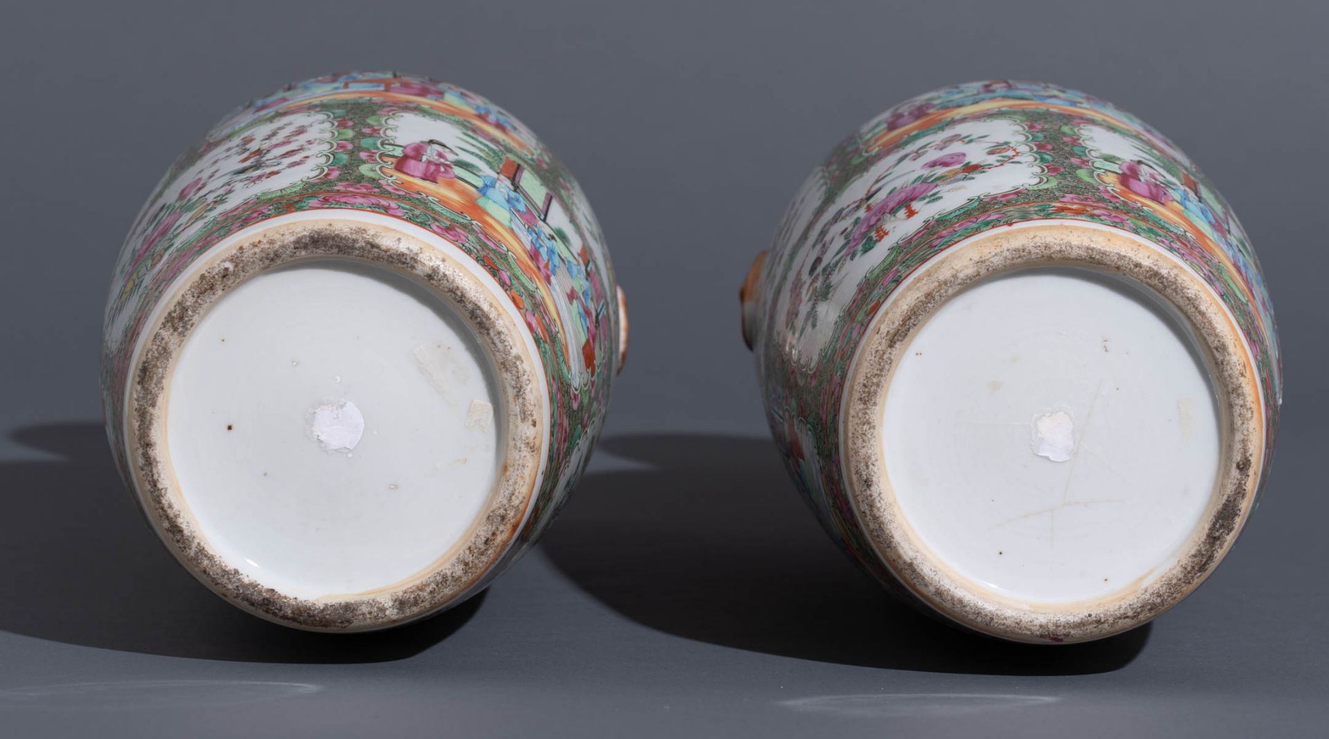 Two Chinese Canton famille rose decorated vases - Image 9 of 9