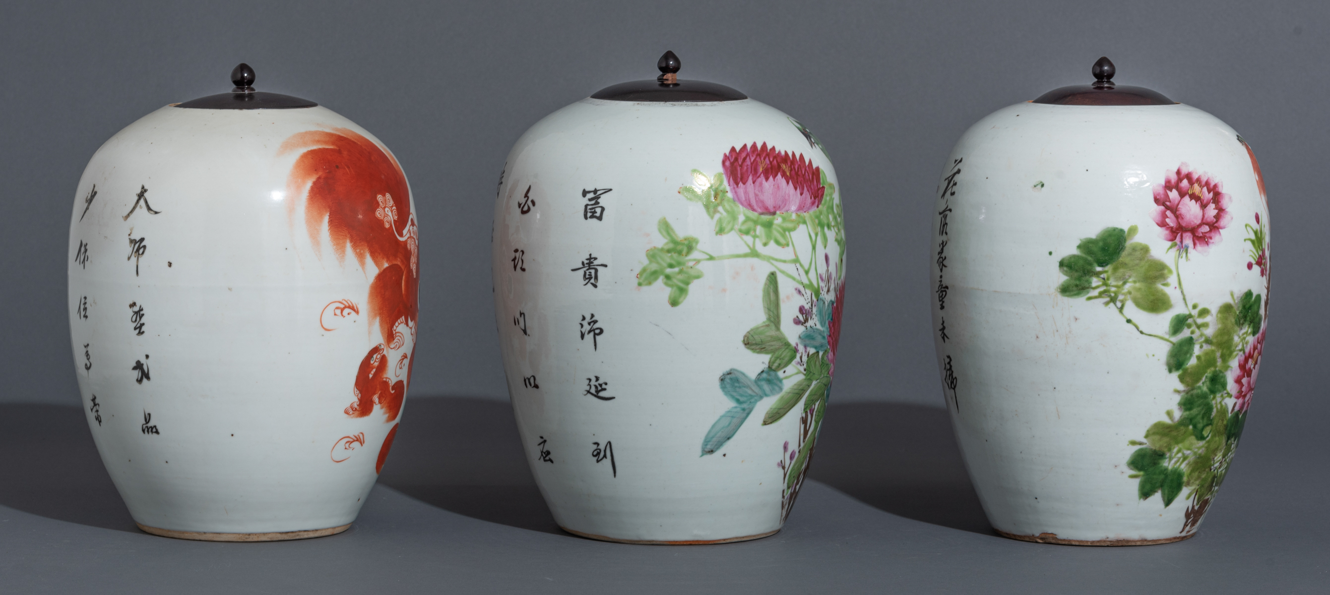 Two Chinese iron-red vases and a ditto ginger jar - Image 11 of 14