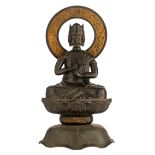 A Japanese Edo-style seated spelter Buddha