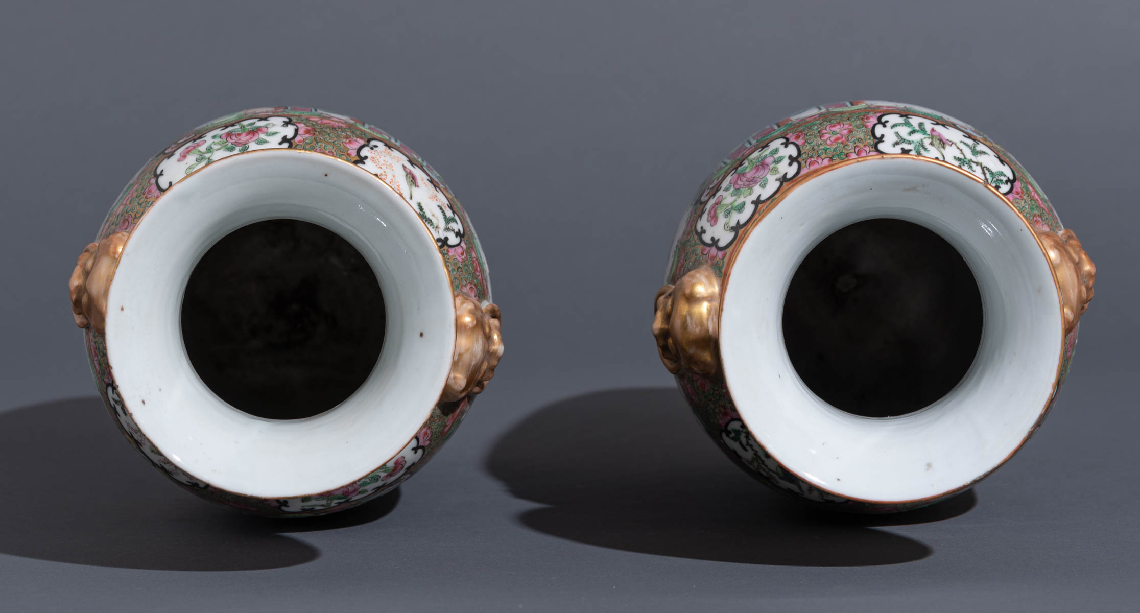 Two Chinese Canton famille rose decorated vases - Image 8 of 9