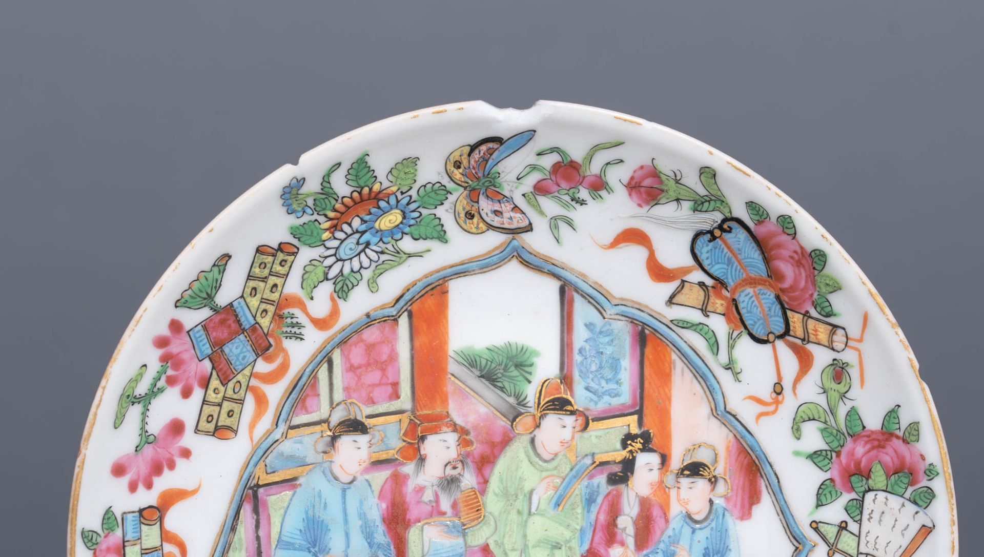 Six Chinese export porcelain Canton teacups and matching saucers - Image 18 of 62