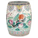 A Chinese famille rose floral decorated garden seat