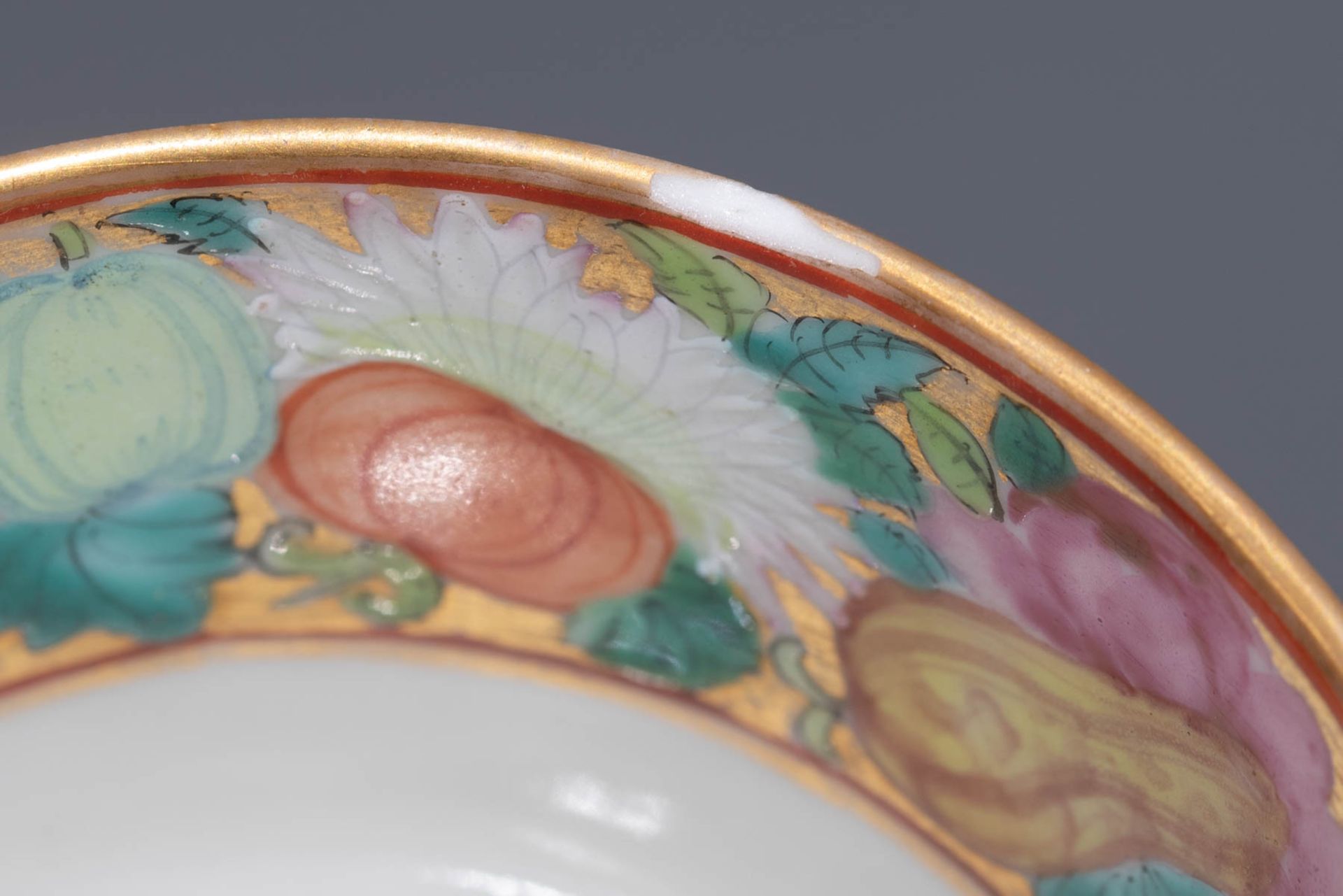 Six Chinese export porcelain Canton teacups and matching saucers - Image 33 of 62