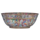 An exceptionally large Chinese Canton famille verte punch bowl