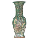 An exceptionally large Chinese famille verte yenyen vase