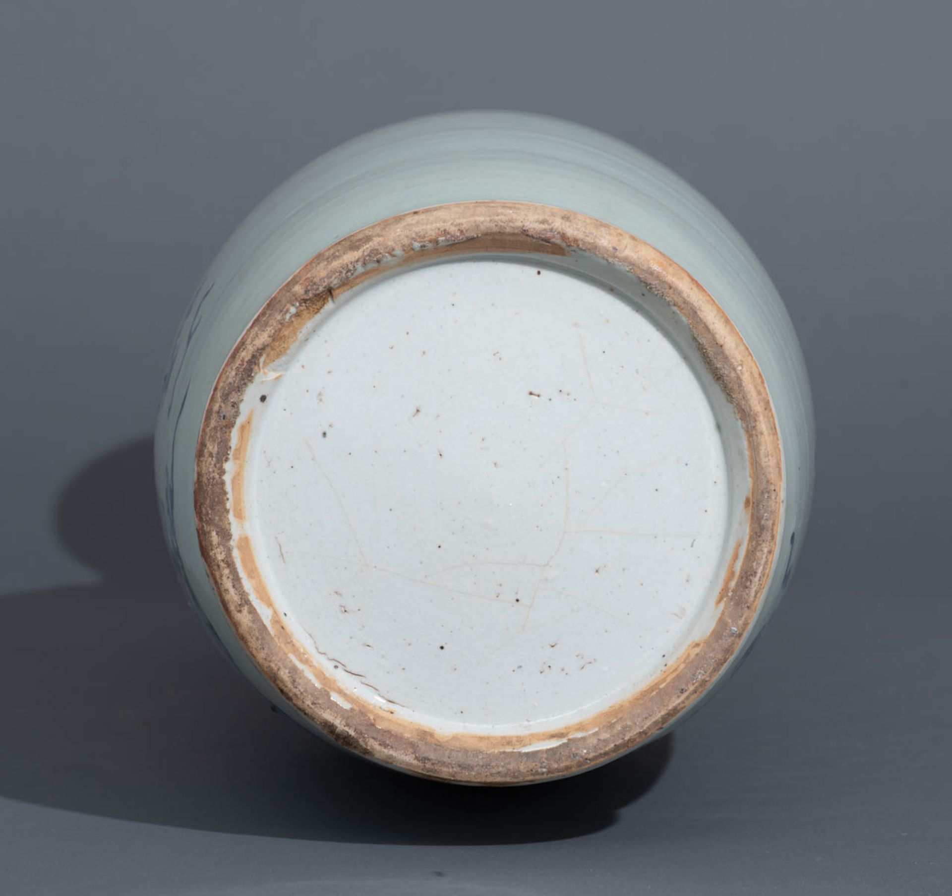 A Chinese celadon ground blue decorated vase - Image 7 of 7