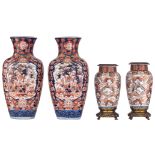 Two Japanese floral decorated Imari vases