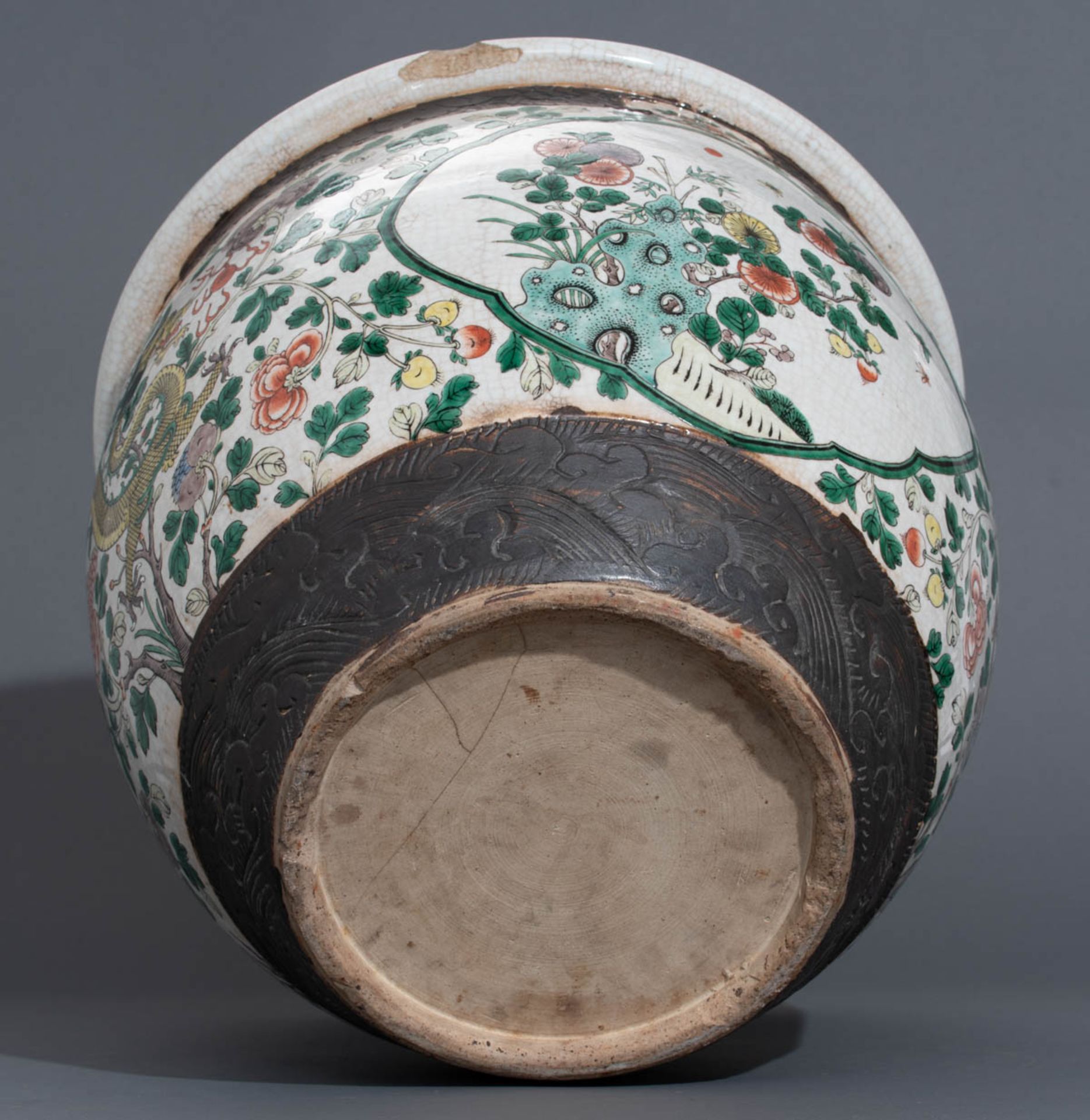 A Chinese crackle-glazed Nanking ware jardinière - Image 7 of 7