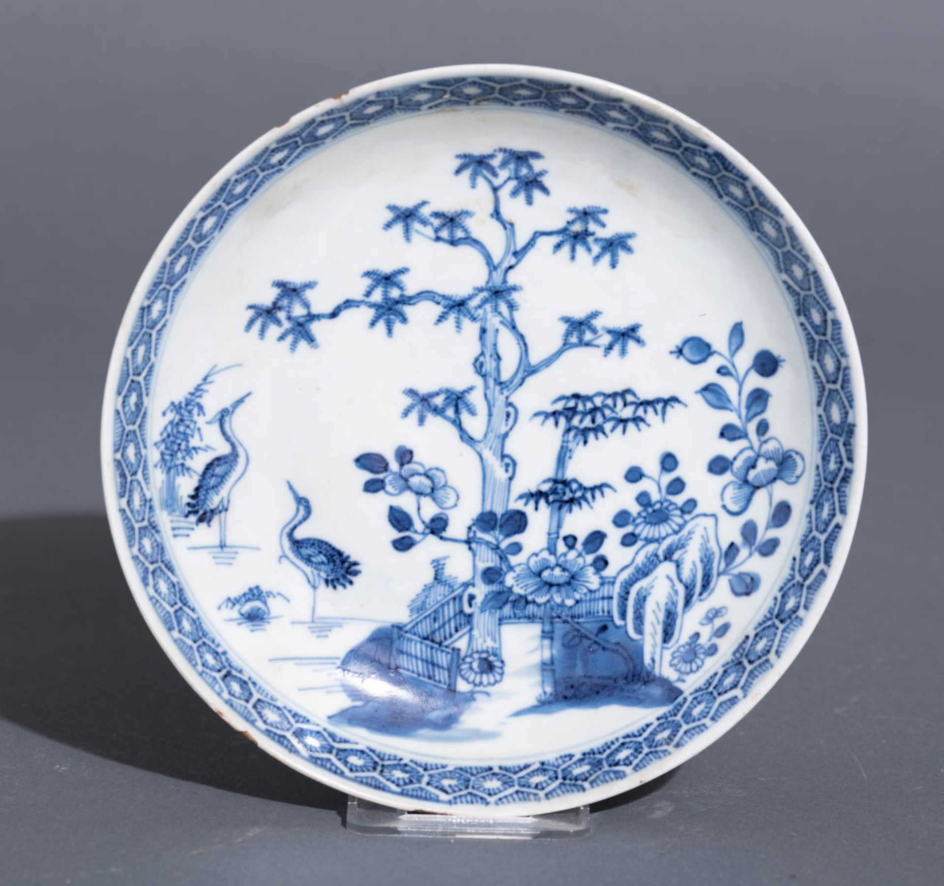 Six Chinese blue and white export porcelain dishes and a ditto octagonal Nanking ware plate - Bild 2 aus 20