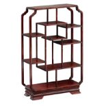 A fine Chinese rosewood stepped display cabinet
