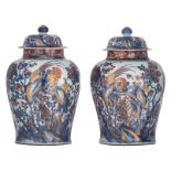 A pair of Chinese Imari and covered vases