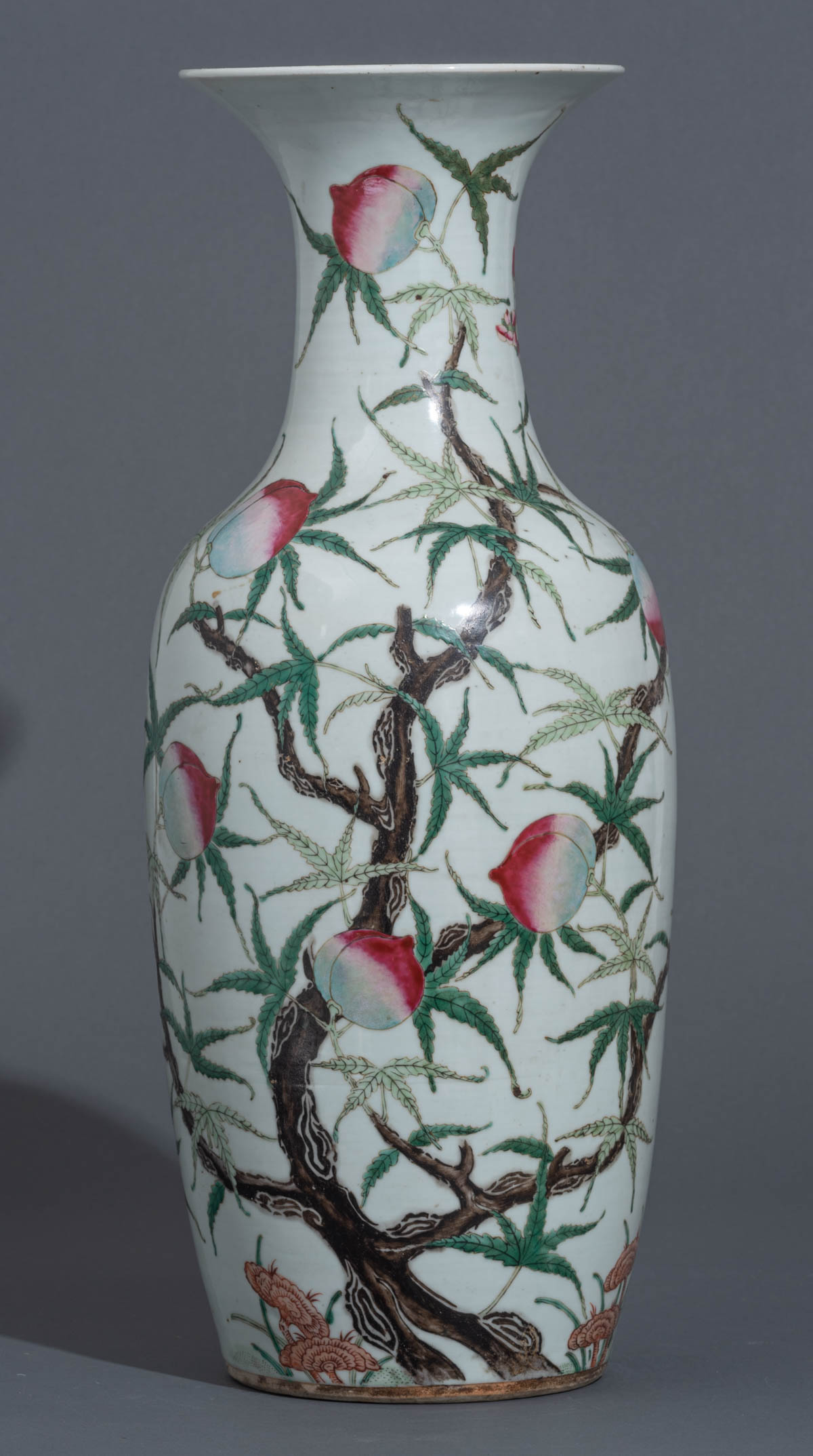 A Chinese famille rose 'Nine Peaches' vase - Image 2 of 8