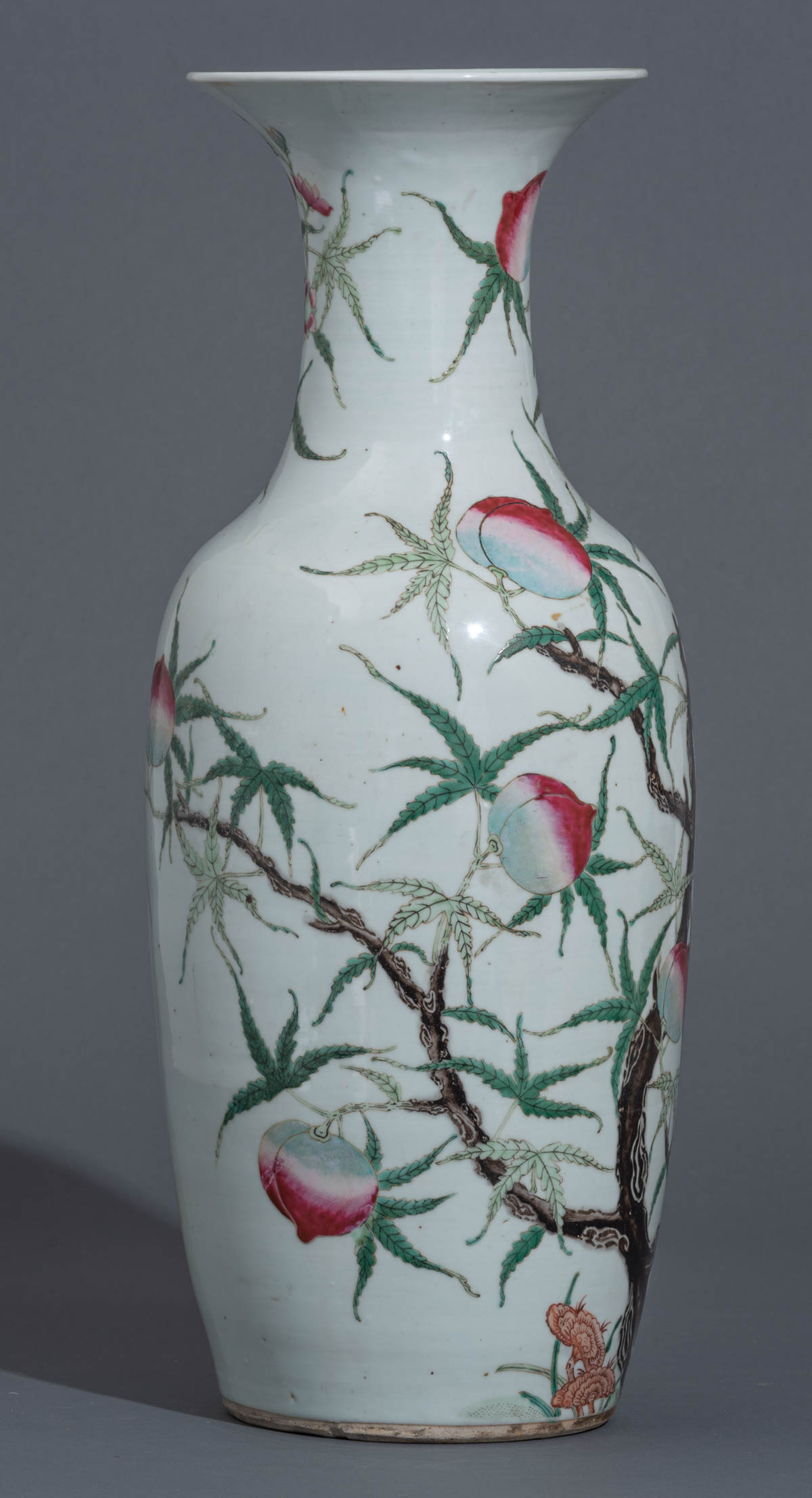 A Chinese famille rose 'Nine Peaches' vase - Image 5 of 8