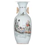 A Chinese polychrome vase