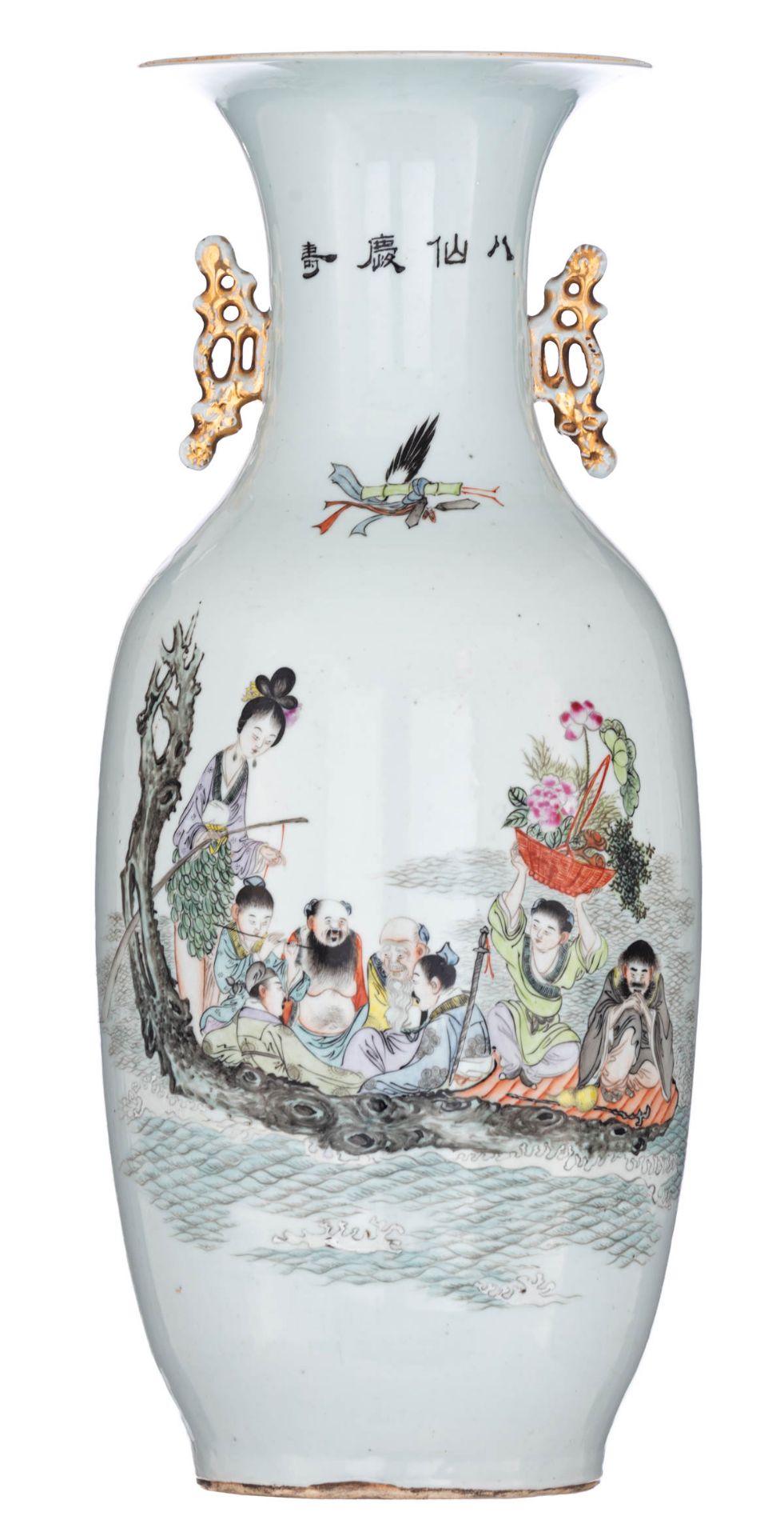 A Chinese polychrome vase