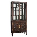 A Chinese exotic hardwood display cabinet