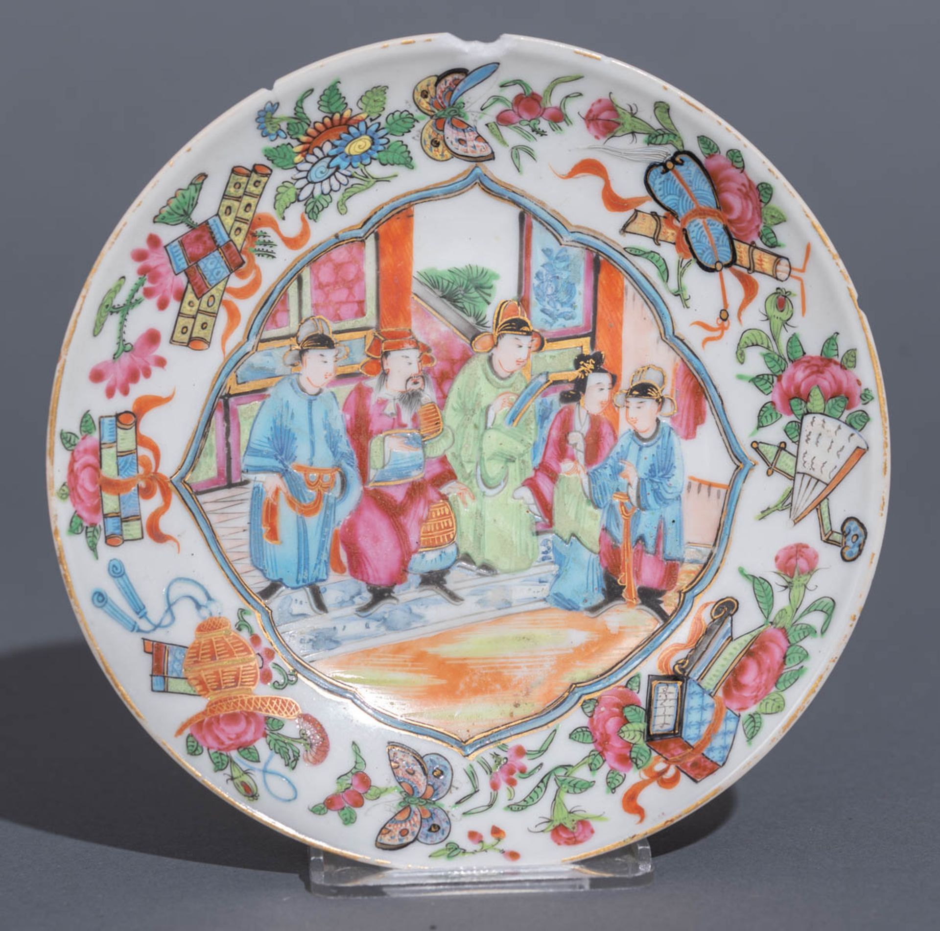 Six Chinese export porcelain Canton teacups and matching saucers - Image 17 of 62