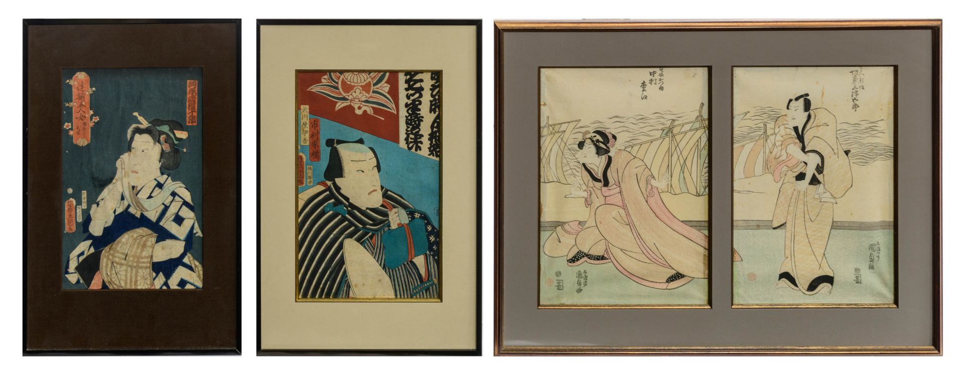 A collection of four Japanese Ukiyo-e - Image 2 of 3