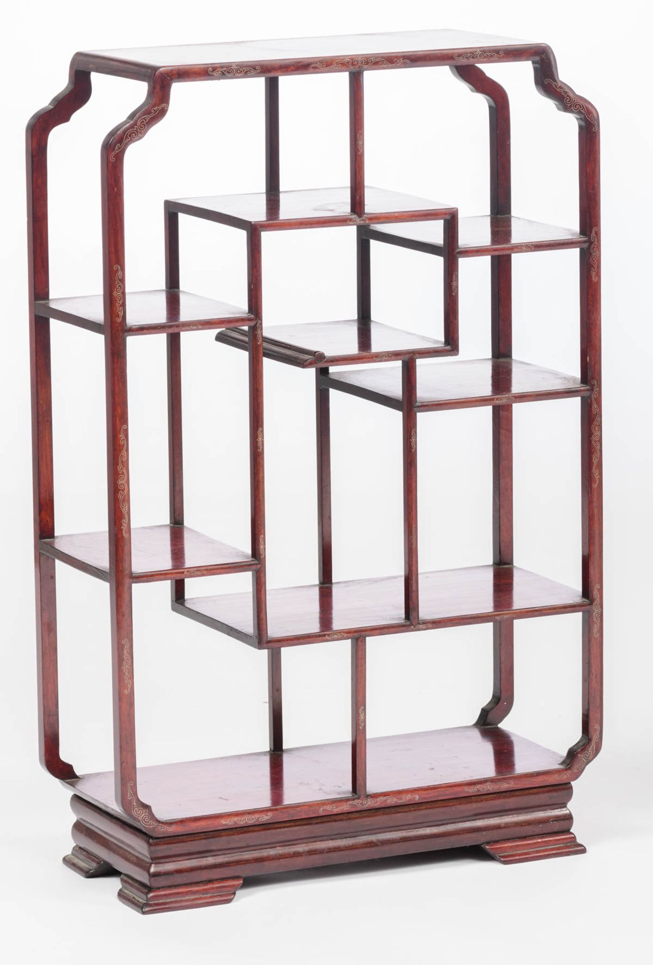 A fine Chinese rosewood stepped display cabinet - Image 2 of 8