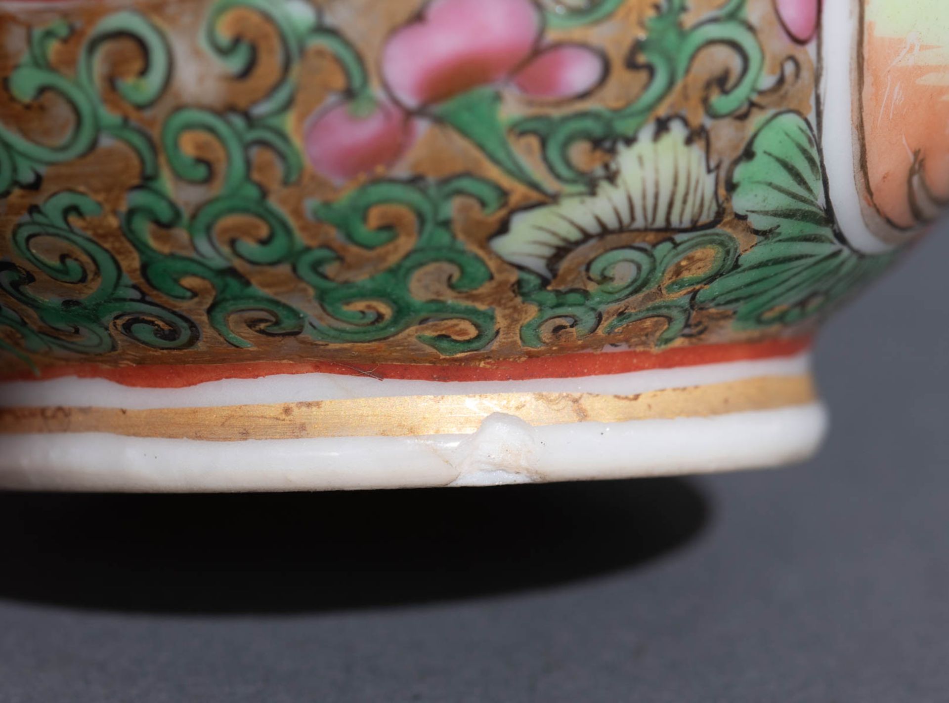 Six Chinese export porcelain Canton teacups and matching saucers - Image 42 of 62