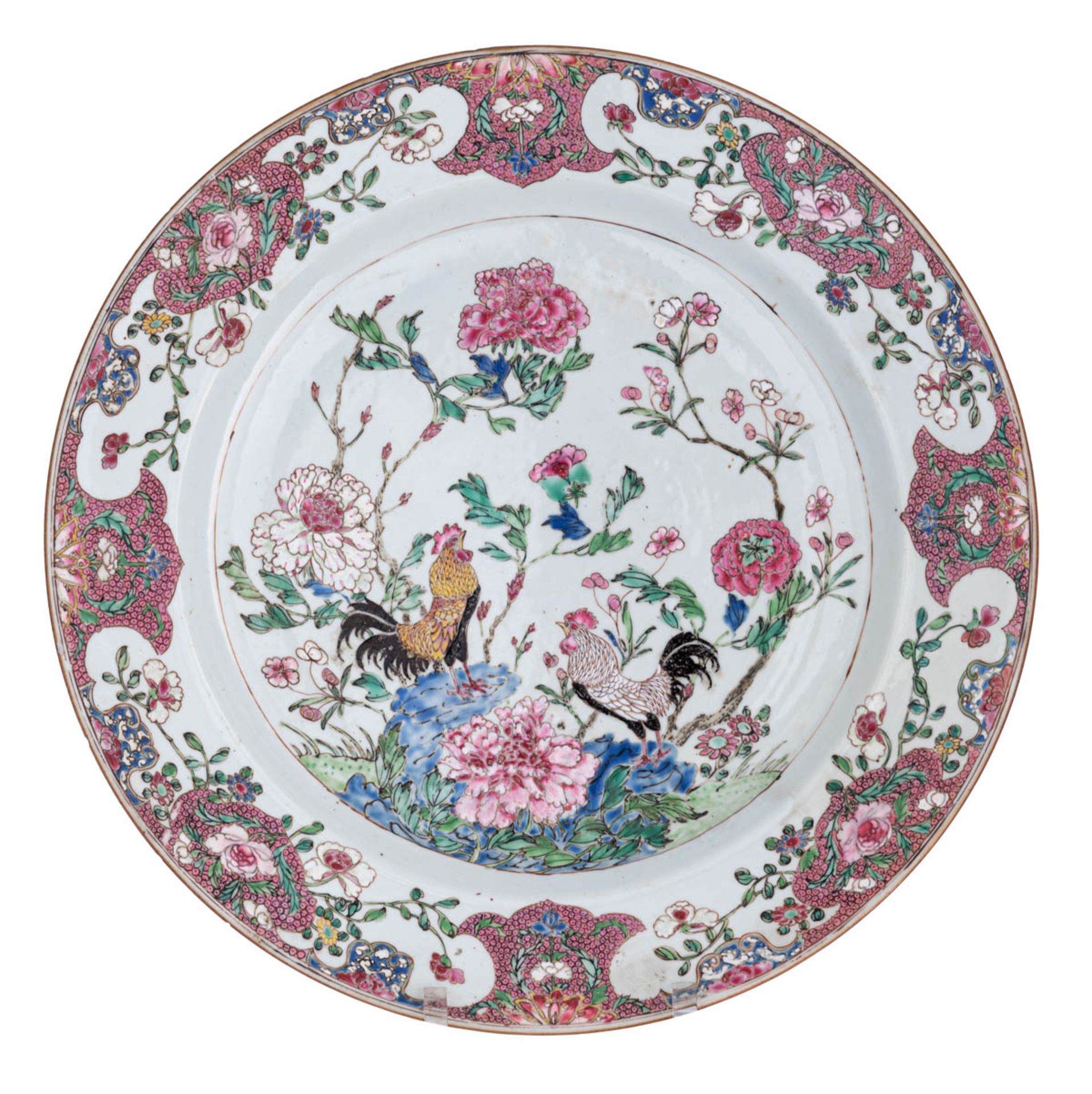 A Chinese famille rose export porcelain plate