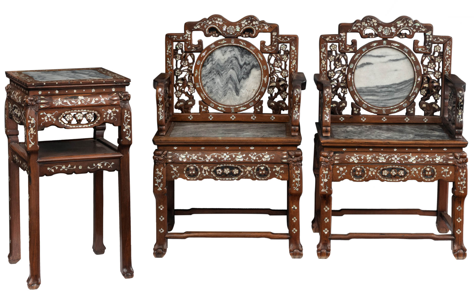 A Chinese exotic hardwood furniture set