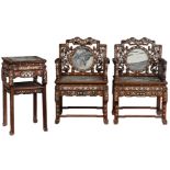 A Chinese exotic hardwood furniture set
