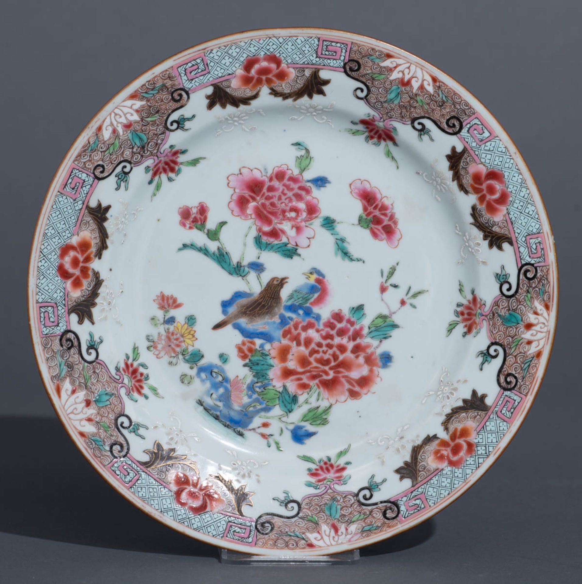 A Chinese blue and white and gilt floral decorated plate and a ditto bowl and cover; added eight dit - Image 10 of 29