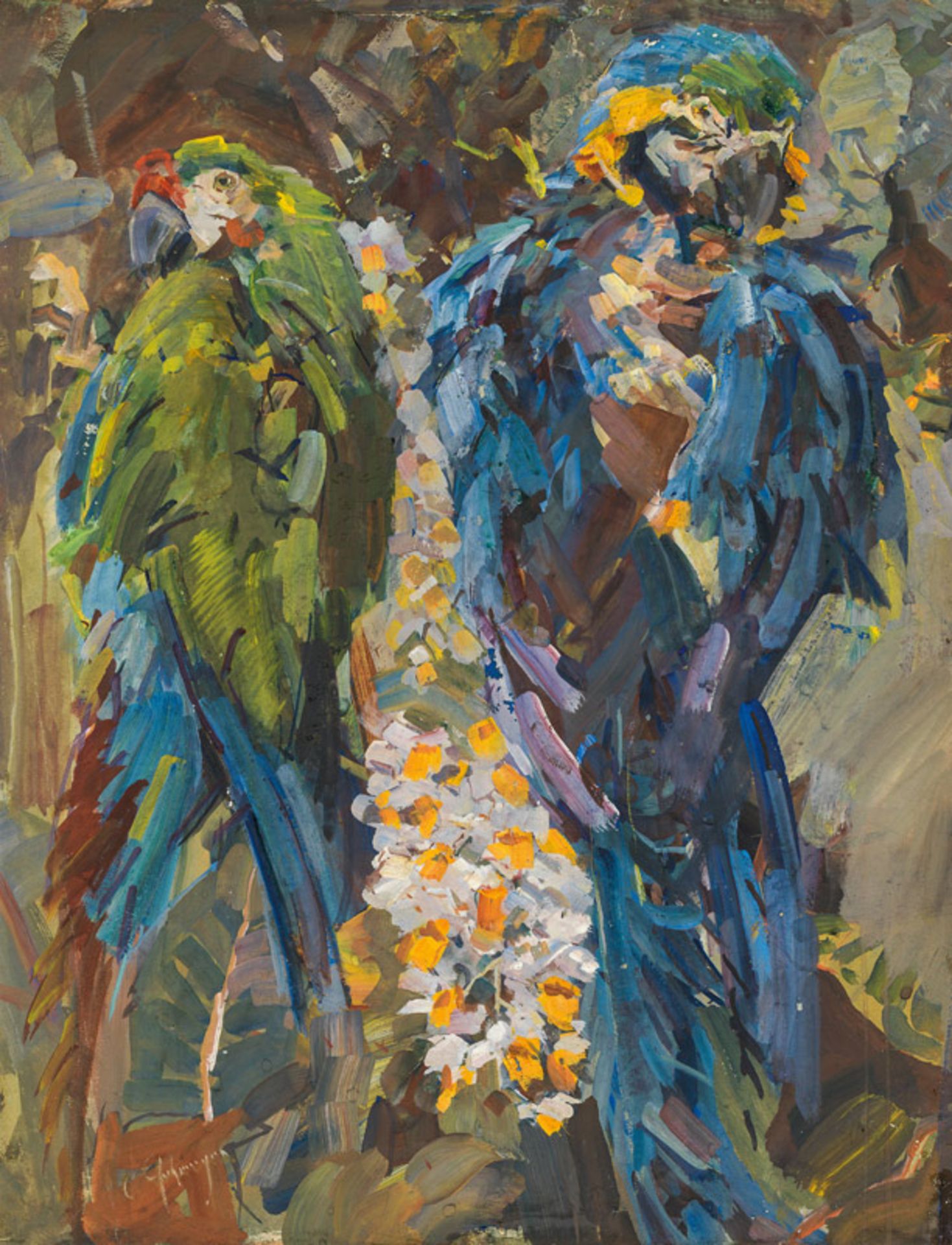 Carl Fahringer* Two parrots