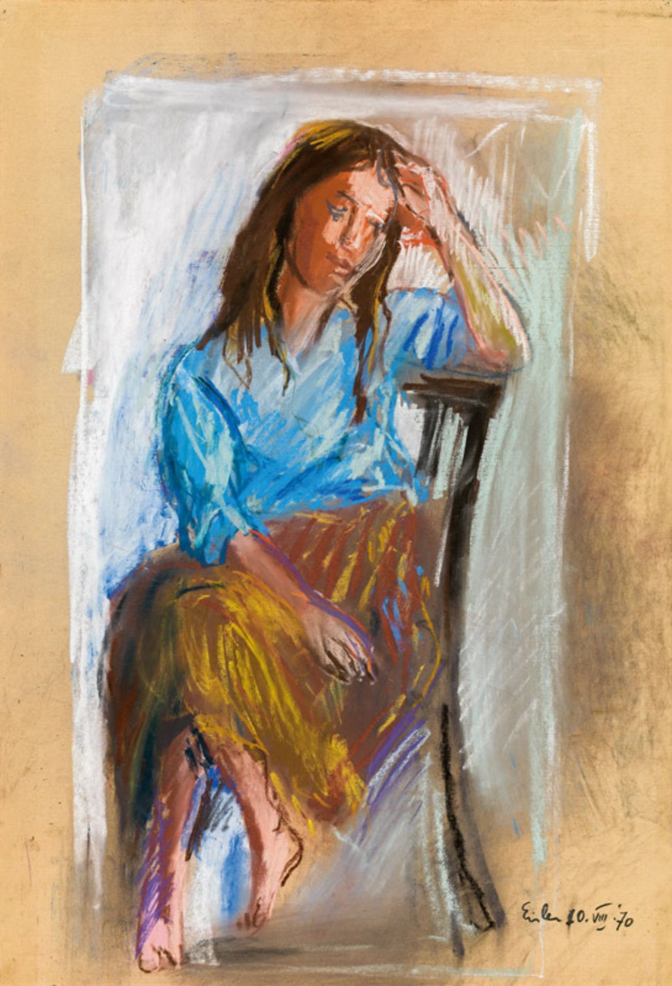 Georg Eisler* Lady, sitting, 1970