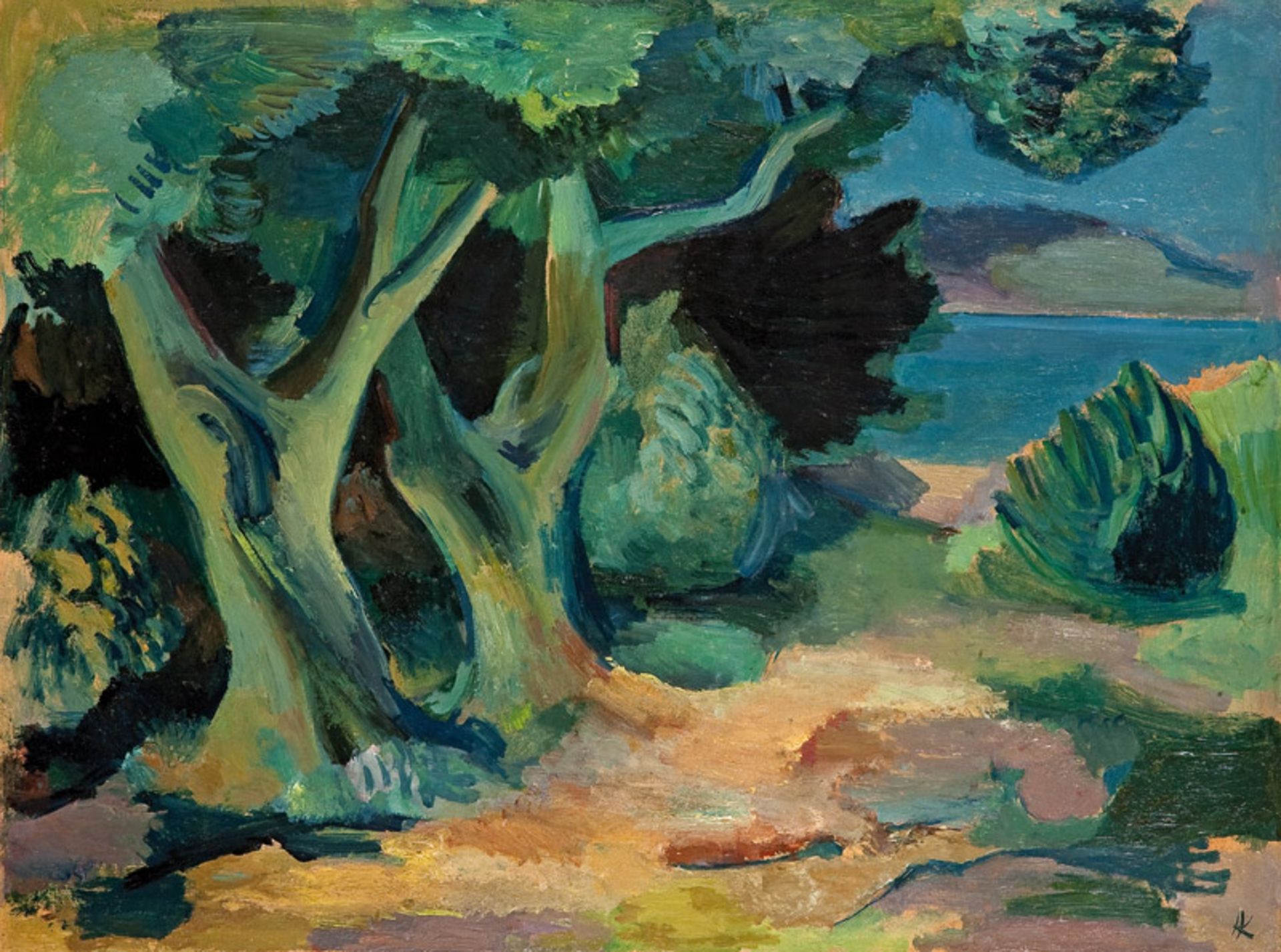 Karl Hauk* Bay in Croatia, c. 1930