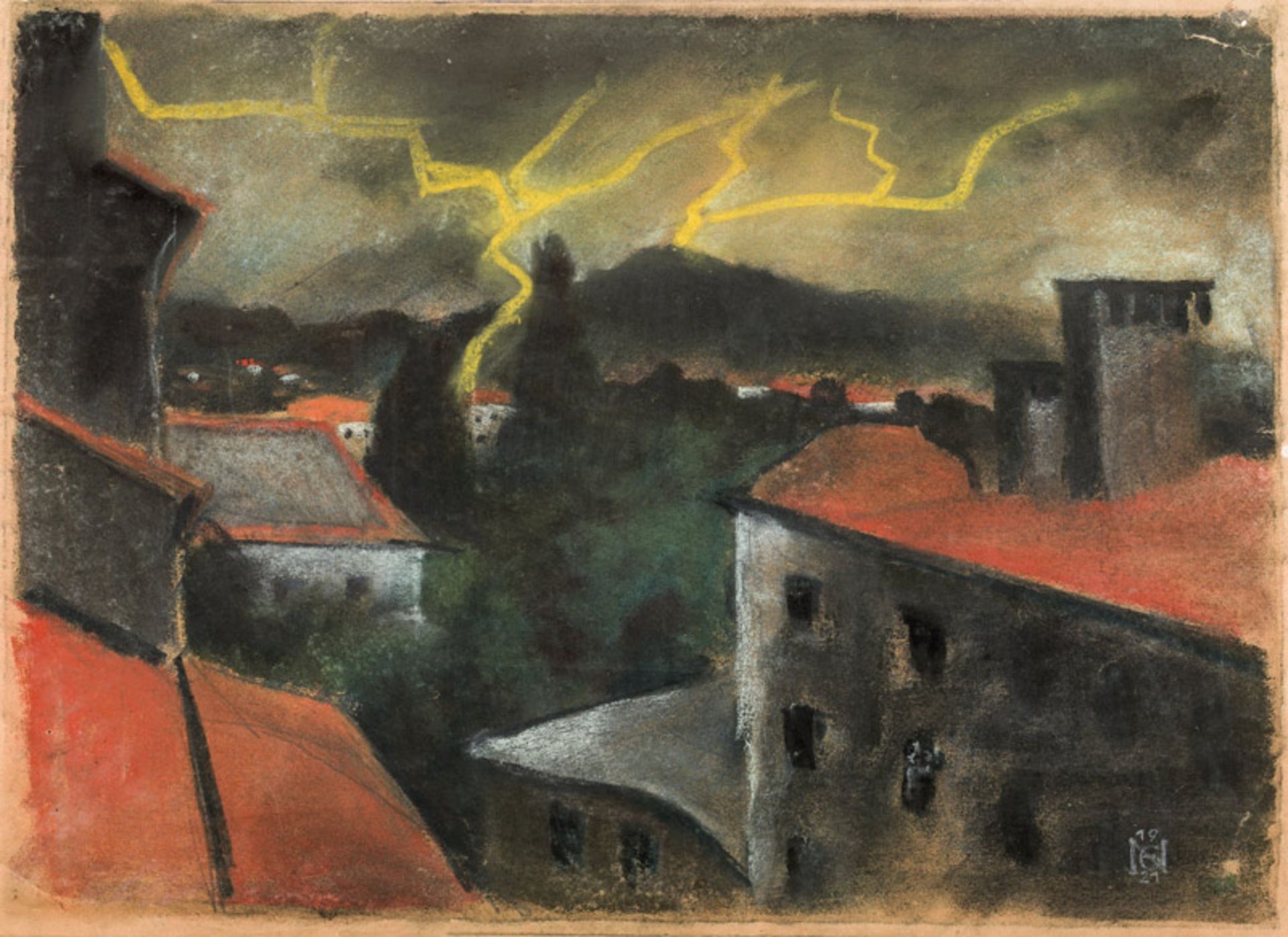 Ernst Nepo* Thunderstorm over Innsbruck, 1921