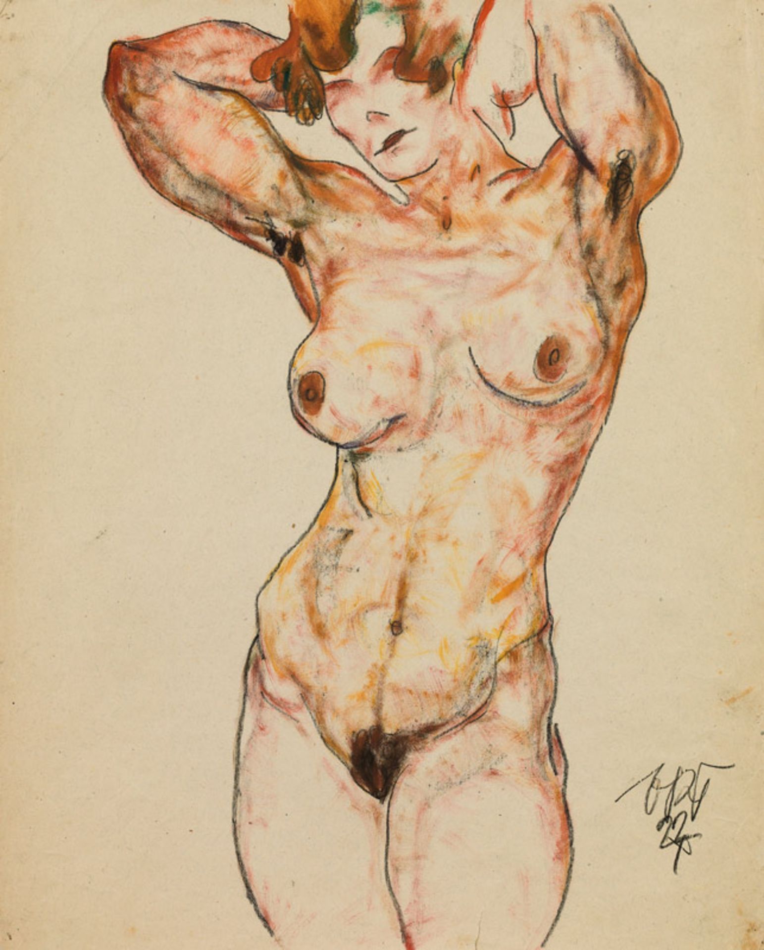 Otto Rudolf Schatz* Standing female nude, 1922