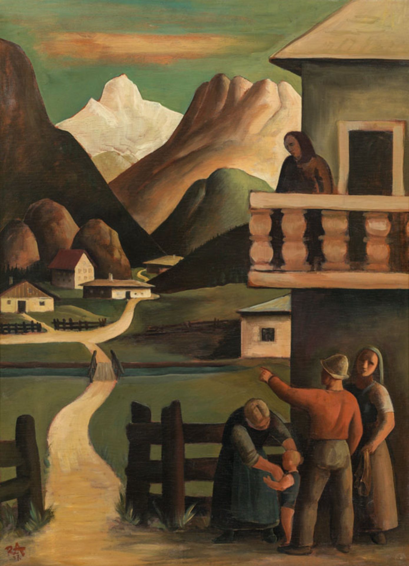 Robert Aigner* Mountain farm, 1937