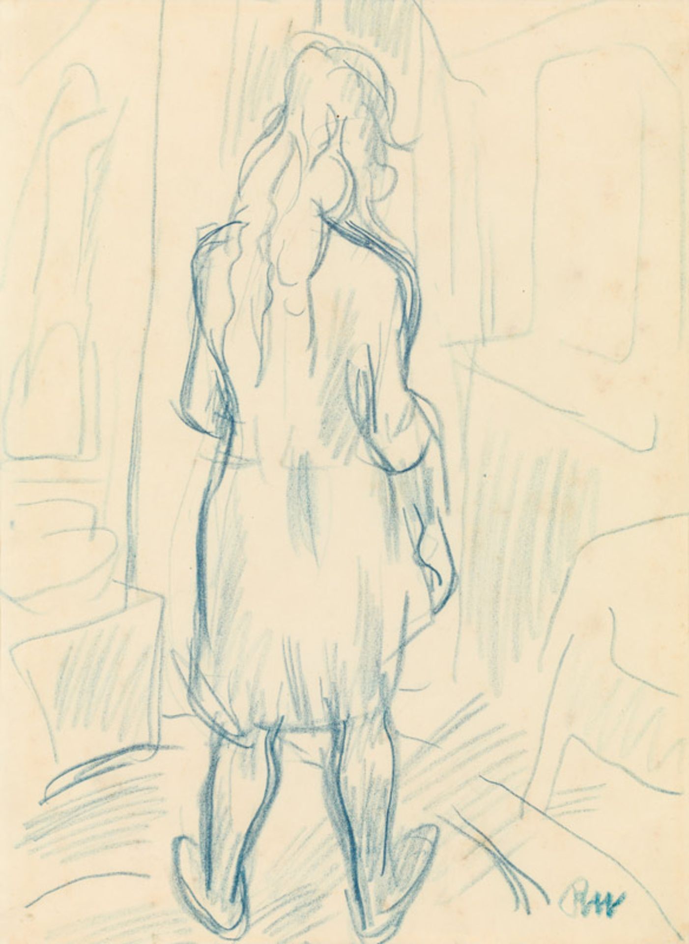 Rudolf Wacker Standing woman seen from behind