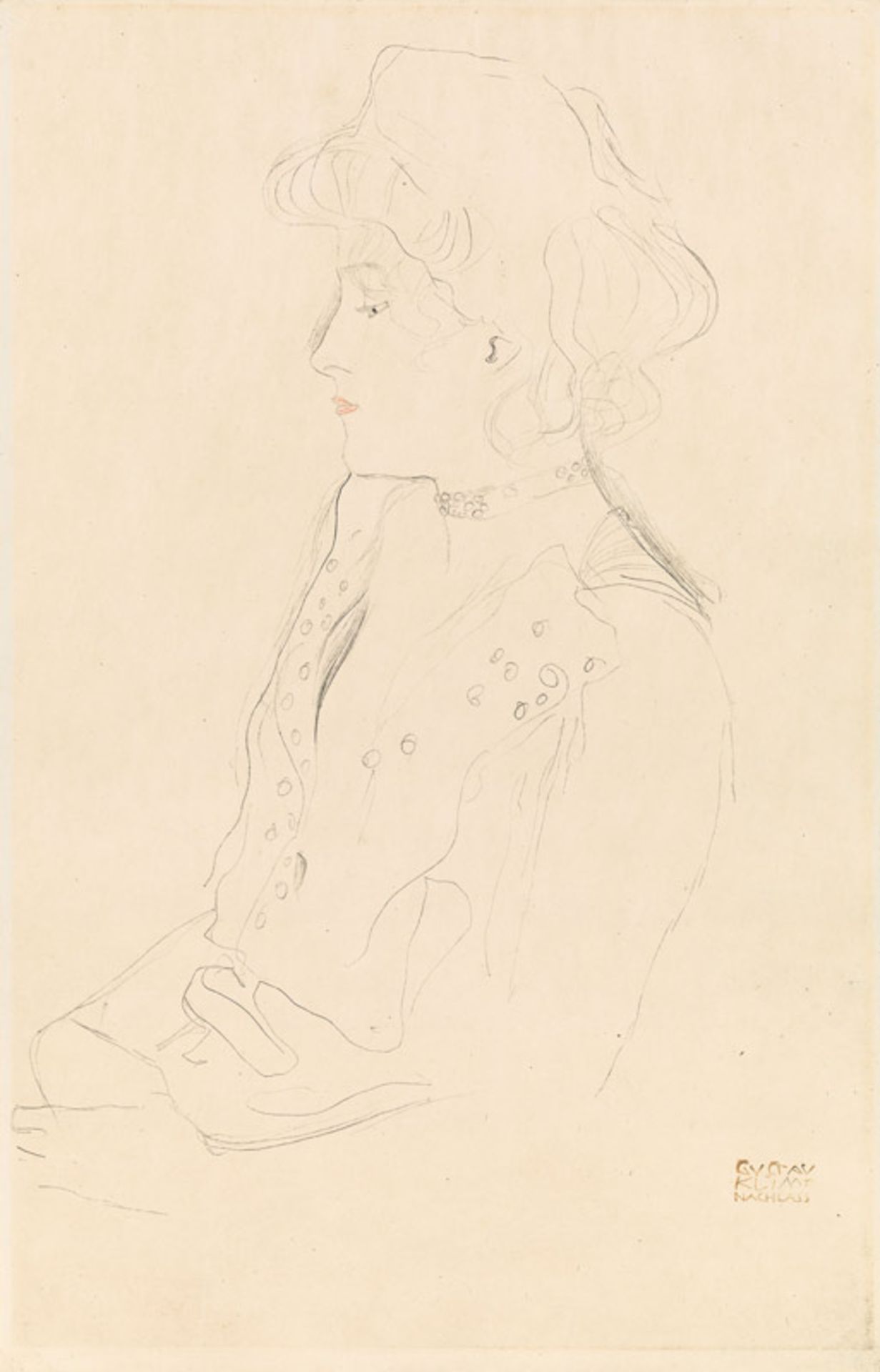Gustav Klimt Woman in profile facing left, c. 1904/05