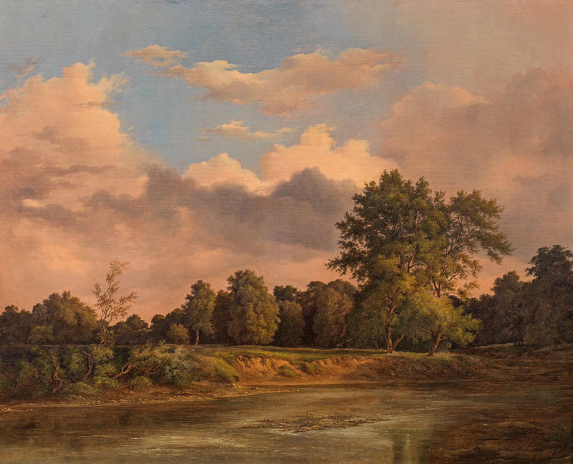 Josef Kriehuber Prater landscape at the Danube