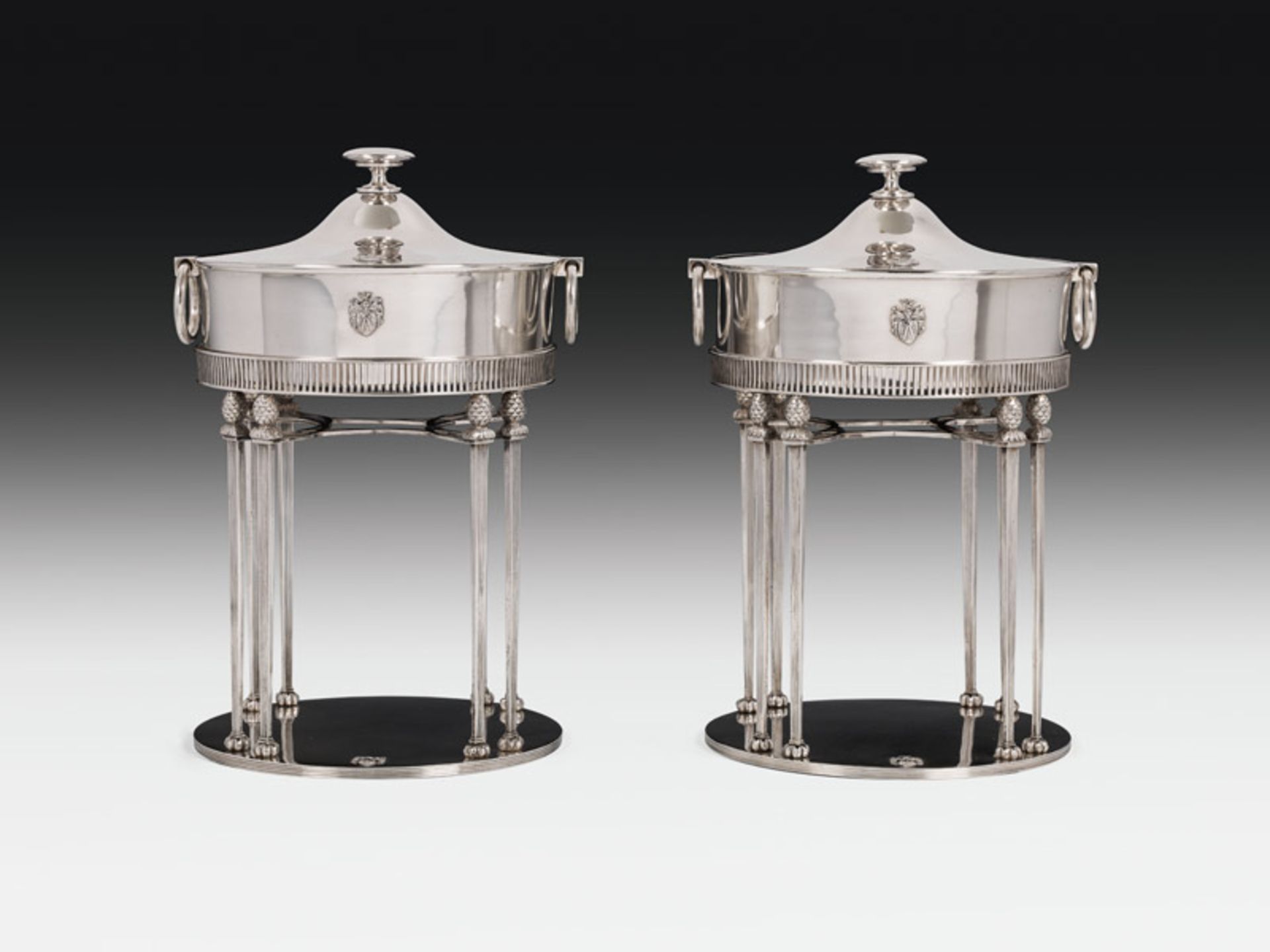 Pair of terrines formerly owned by count Almásy of Zsadany and Török, Vienna, 1807