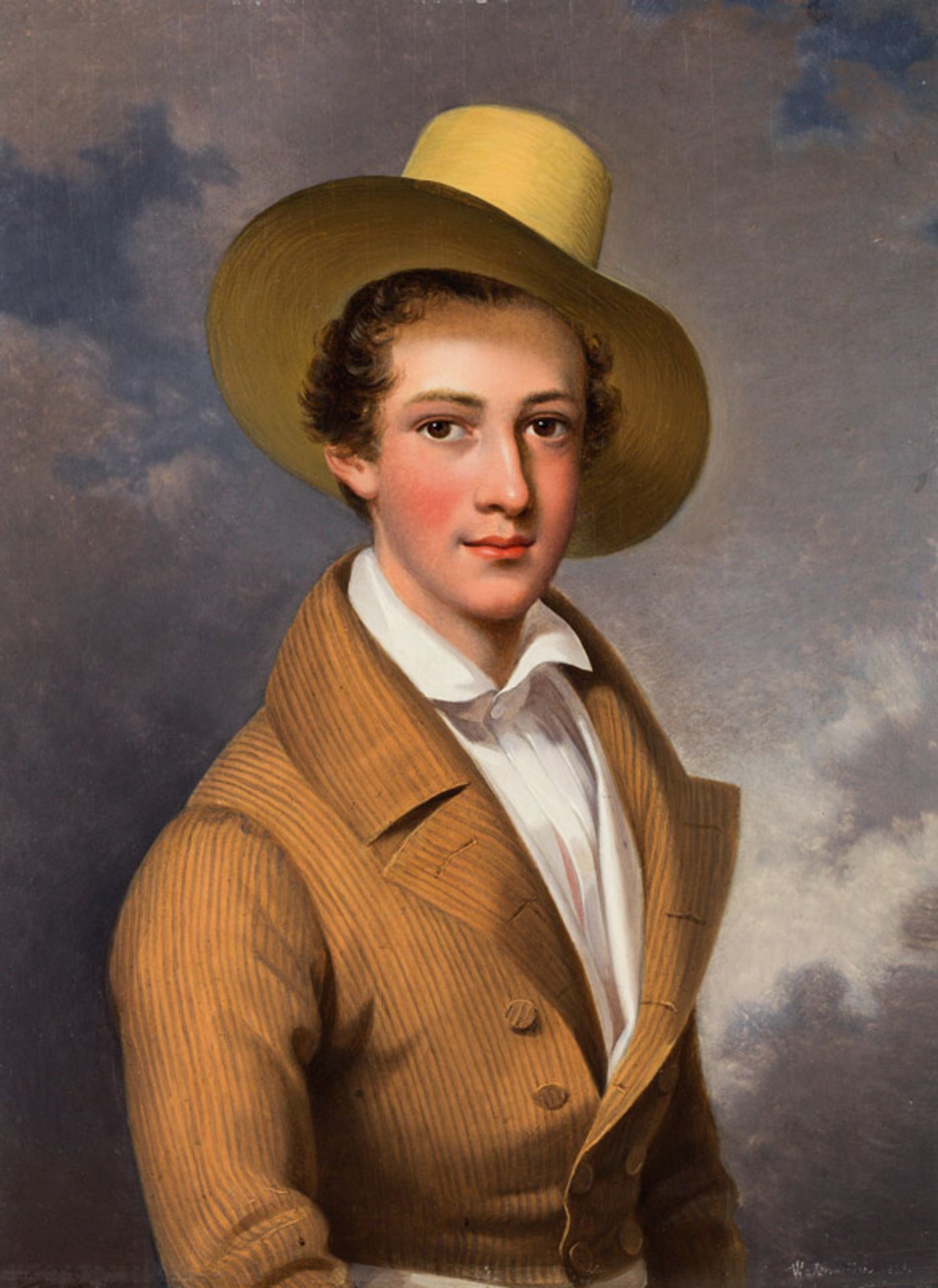 Ferdinand Georg Waldmüller Young man with a straw hat, 1821