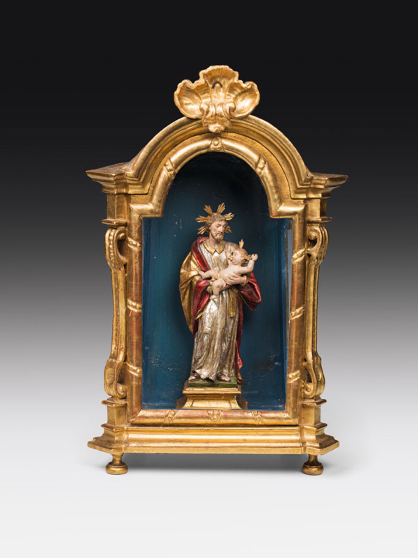 St. Joseph with Christ Child in shrine, South Germany, 2nd half of the 18th century