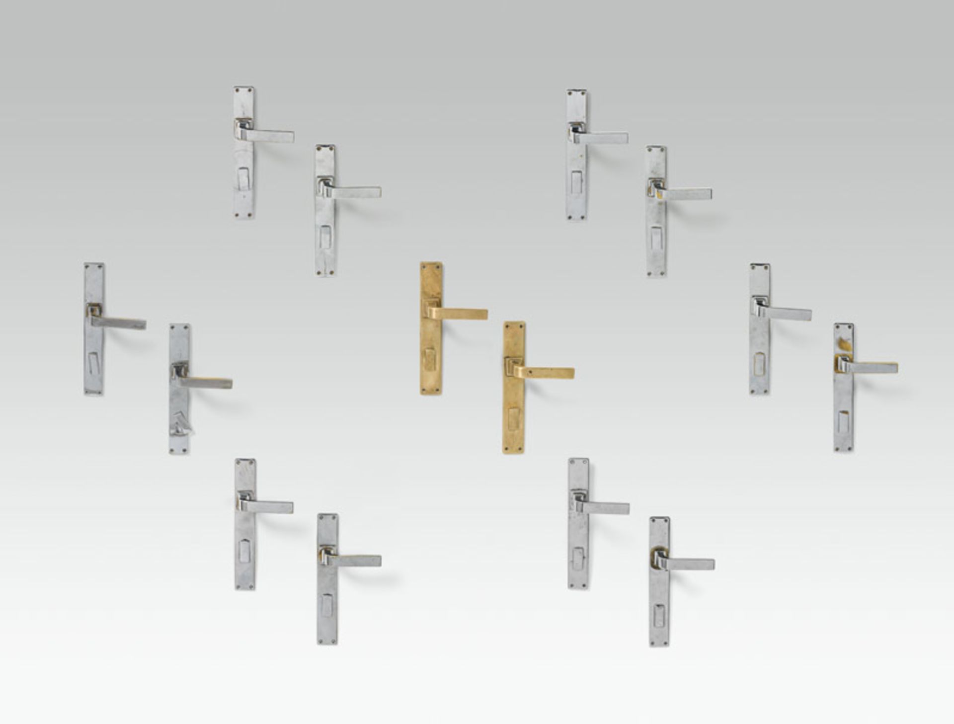 Otto Wagner 7 Pairs of door fittings, design: c. 1912