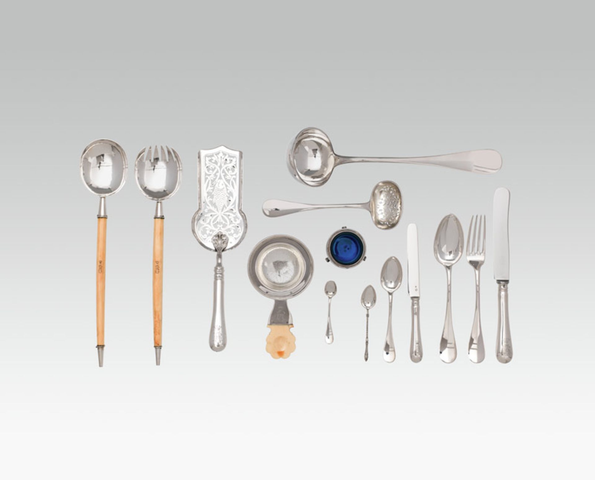 Table cutlery for 12 persons, Austria-Hungary, early 20th century