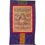 Thangka mit Shabdung Rinpoche, Tibet/Bhutan, 19. Jh.