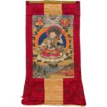 Thangka mit Saraswati, der Göttin der hörbaren Künste, Tibet, 20. Jh.