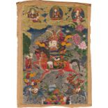 Thangka mit Yangleber, der Große Yakșa, Osttibet, um 1900