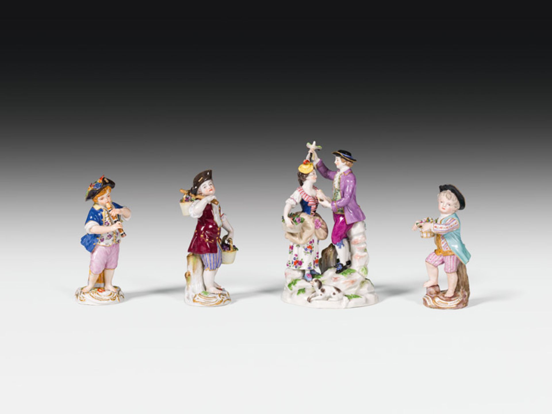 4 Figuren, Meissen, 19. Jh.