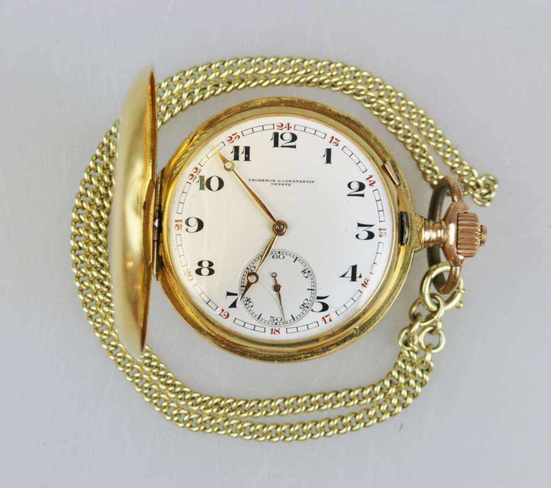 Vacheron Constantin Savonette von 1886, Vintage Taschen Uhr. 750er Gelbgold an 585er Gelbgold