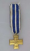 Schaumburg-Lippe Kreuz für Treue Dienste 1914, am Band, Bronze vergoldet, Zustand 2.